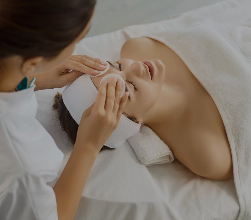 Woman receiving skin care treatment